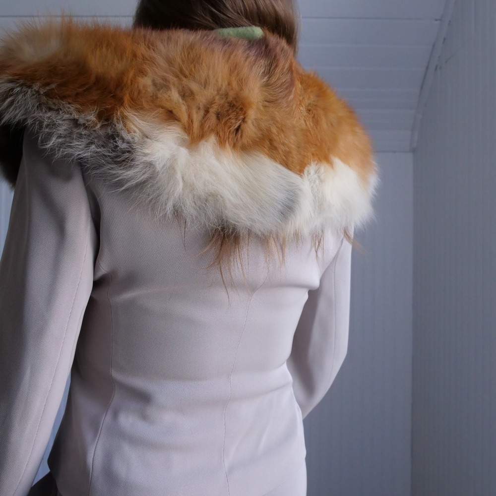 Vintage mid century two tone genuine fox fur collar - Picture 7 of 8